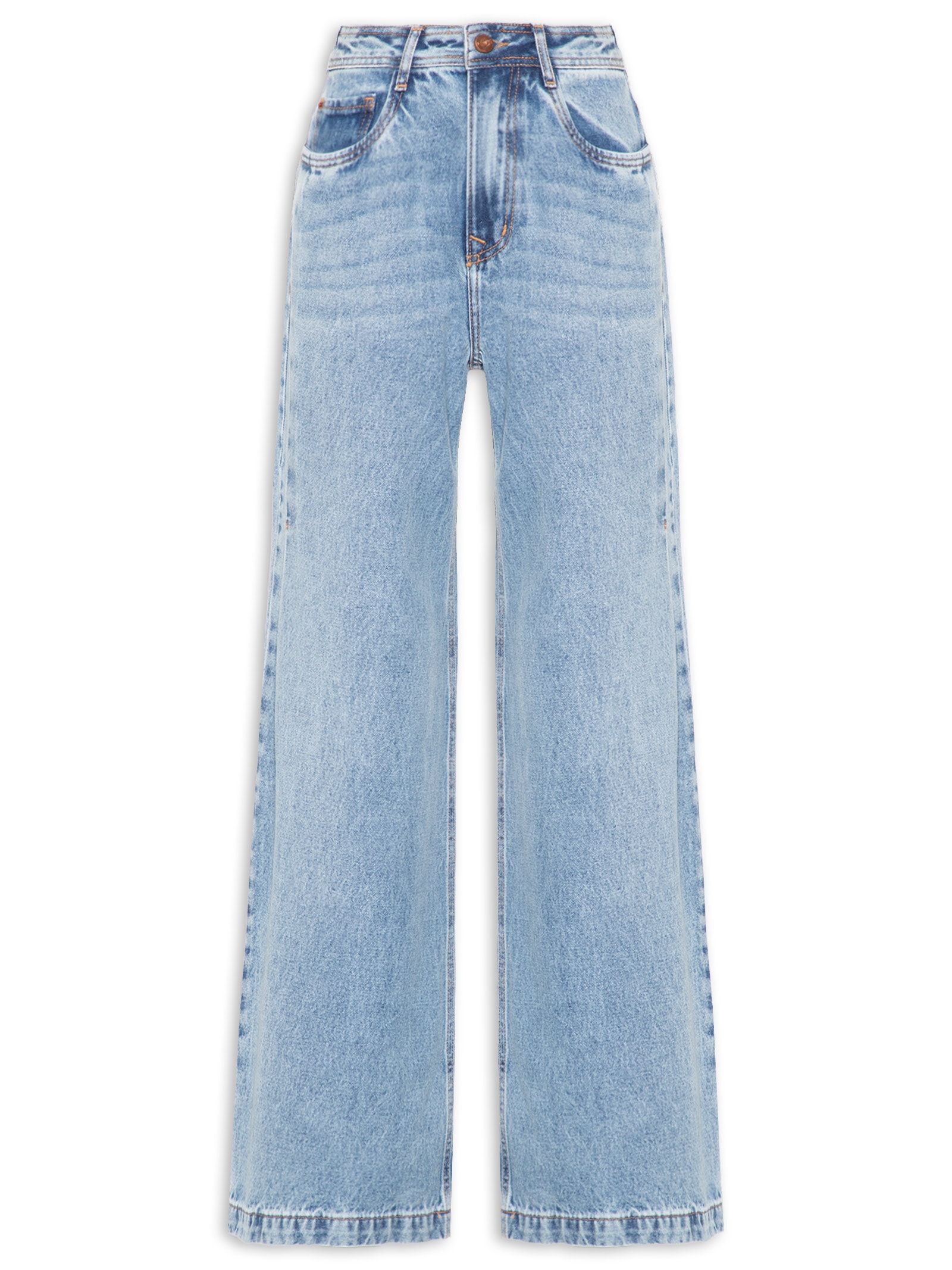 Calça Feminina Wide Leg Jeans Azul Lez A Lez