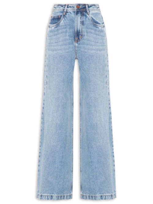 Calça Feminina Wide Leg Jeans - Azul