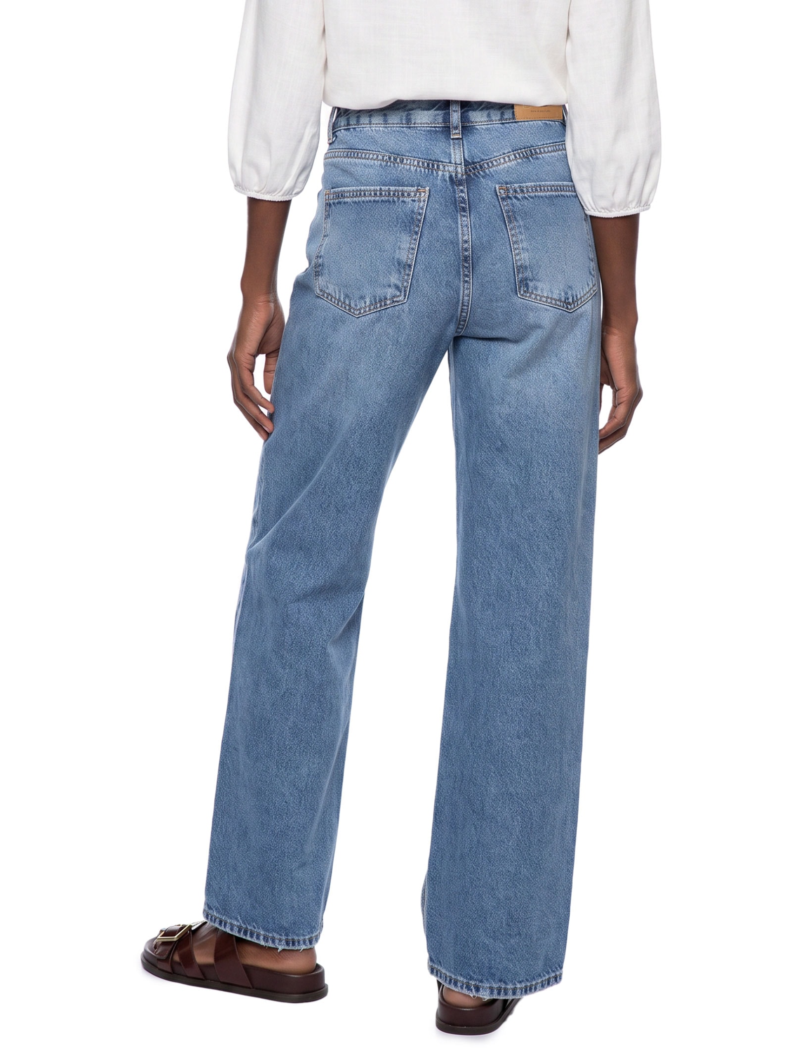 Calça Feminina Wide Leg Jeans Azul Lez A Lez