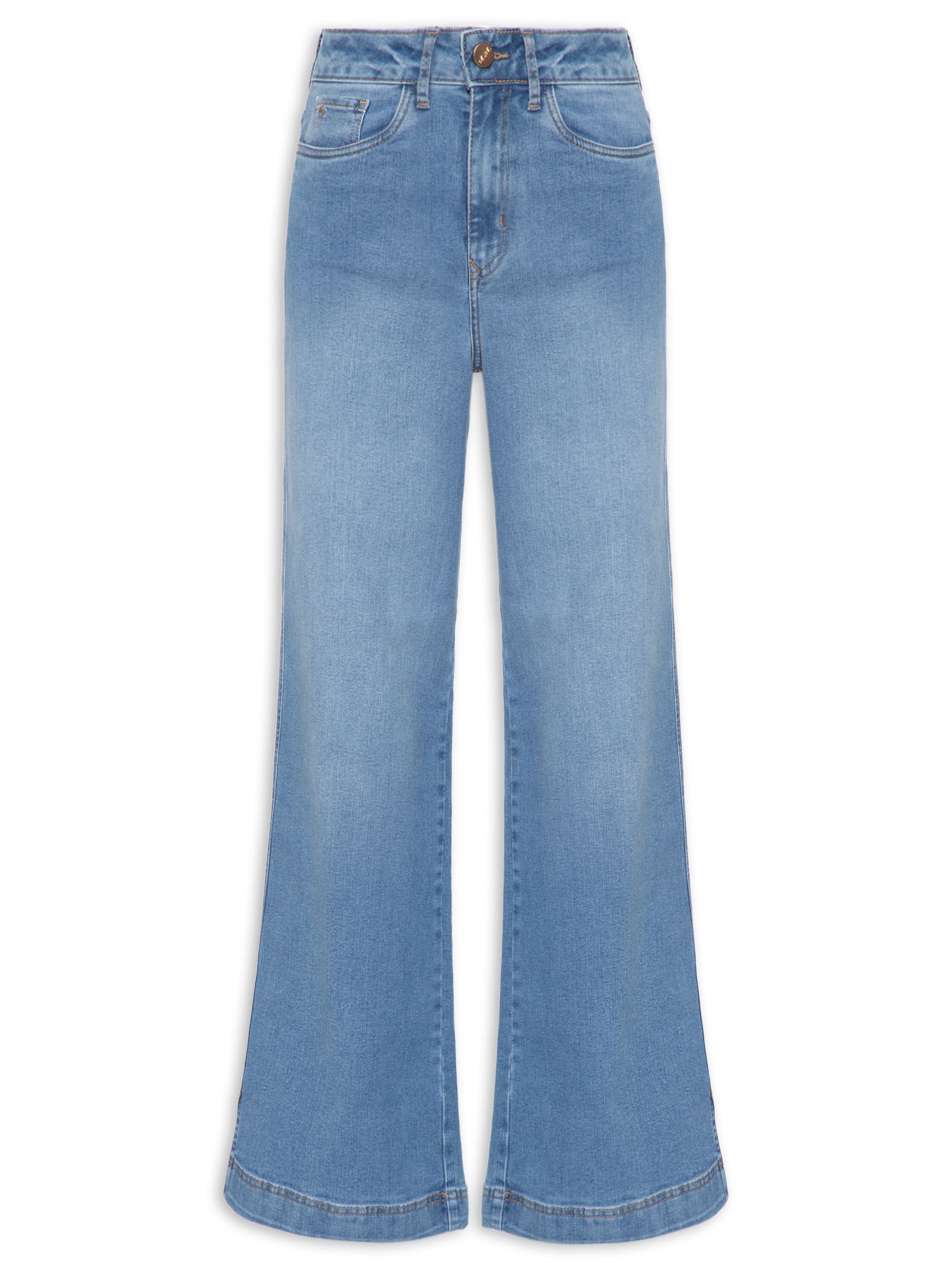 Calça Feminina Wide Leg Jeans Azul Lez A Lez