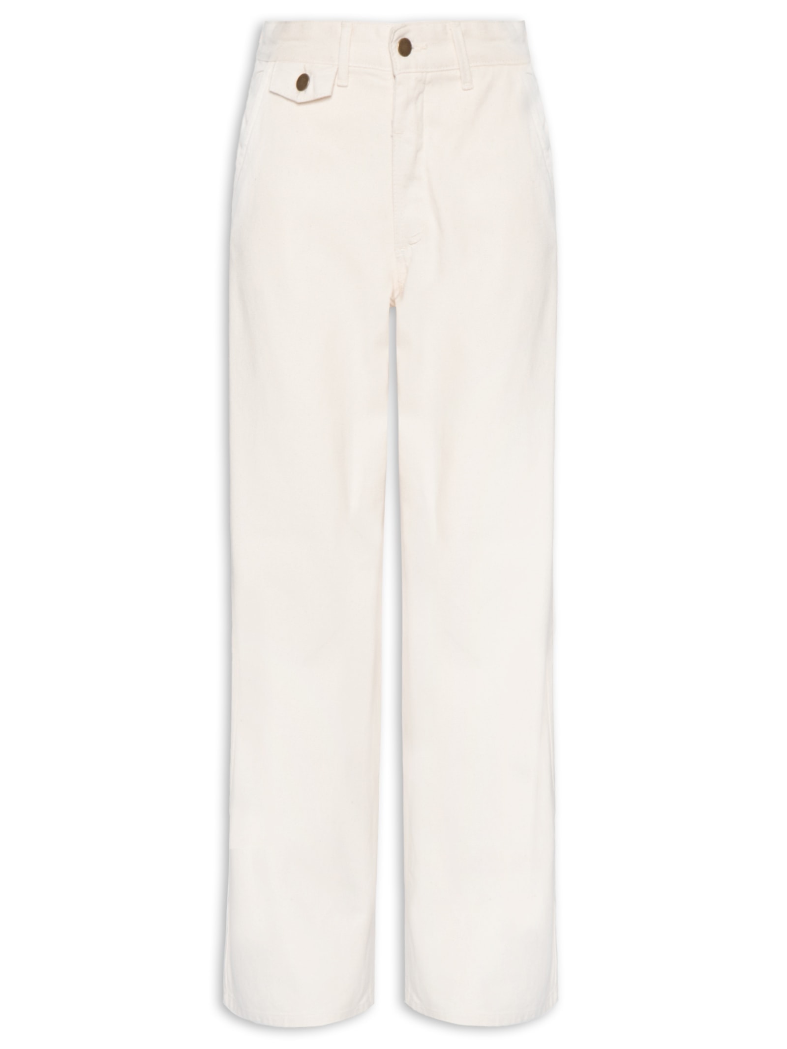 Calça Feminina Wide Leg Jeans Bege Market 33