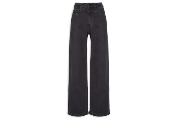Calça Feminina Wide Leg Jeans - Preto