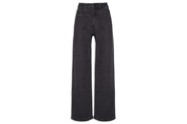 Calça Feminina Wide Leg Jeans - Preto
