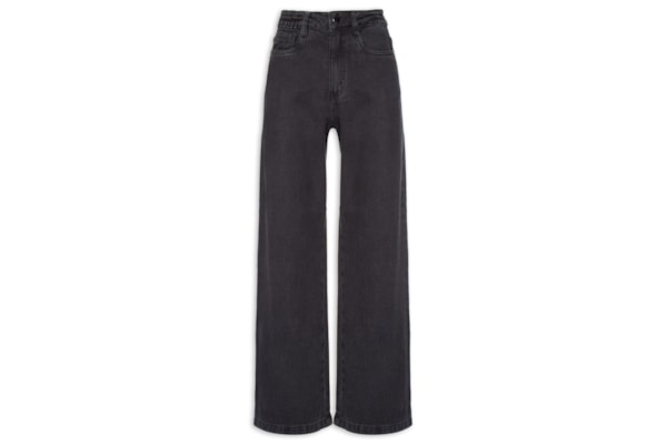 Calça Feminina Wide Leg Jeans - Preto