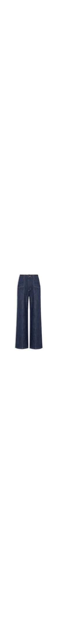 Calça Feminina Wide Leg Jeans – Azul