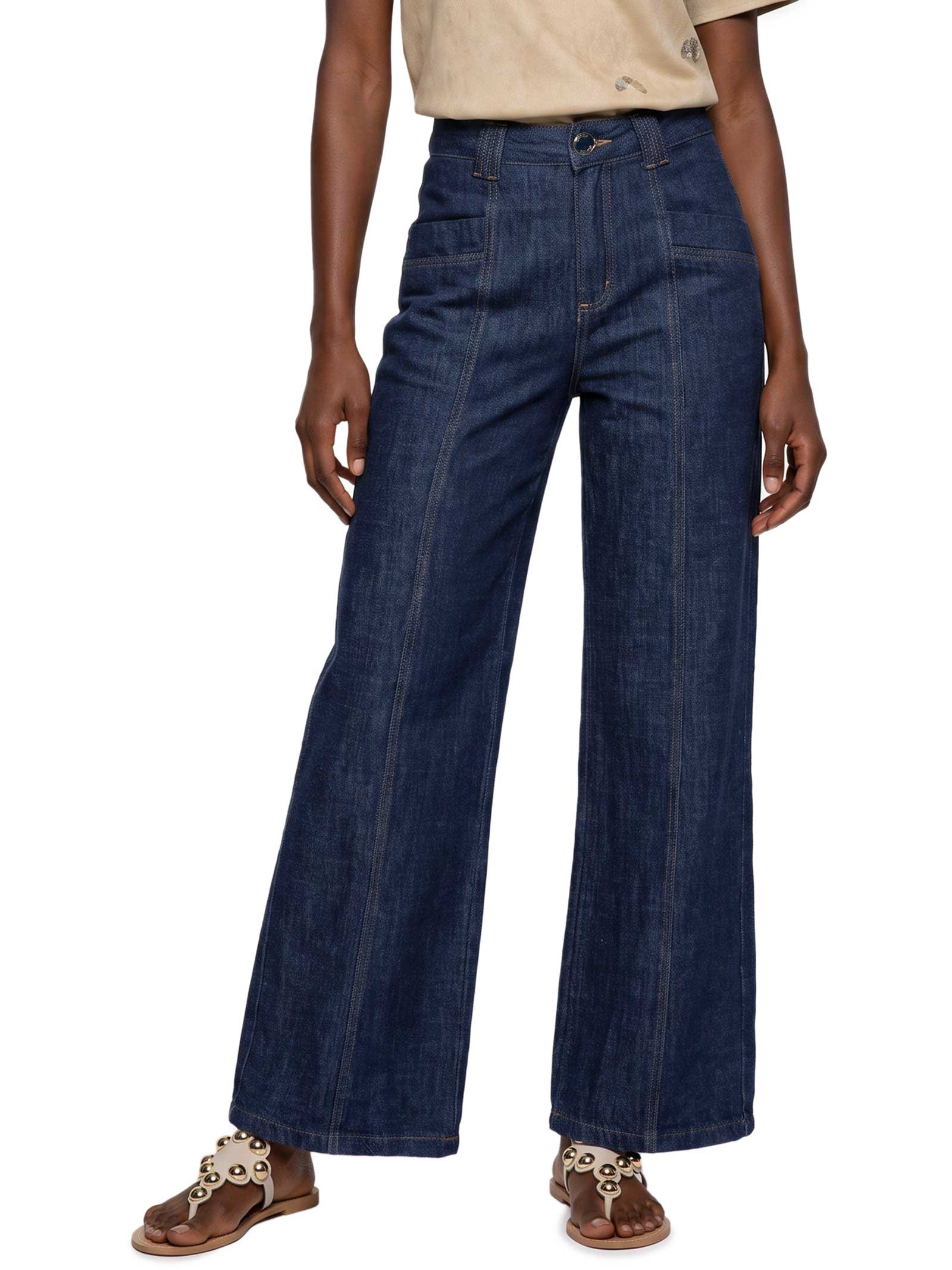 Calça Feminina Wide Leg Jeans  – Azul Lez A Lez