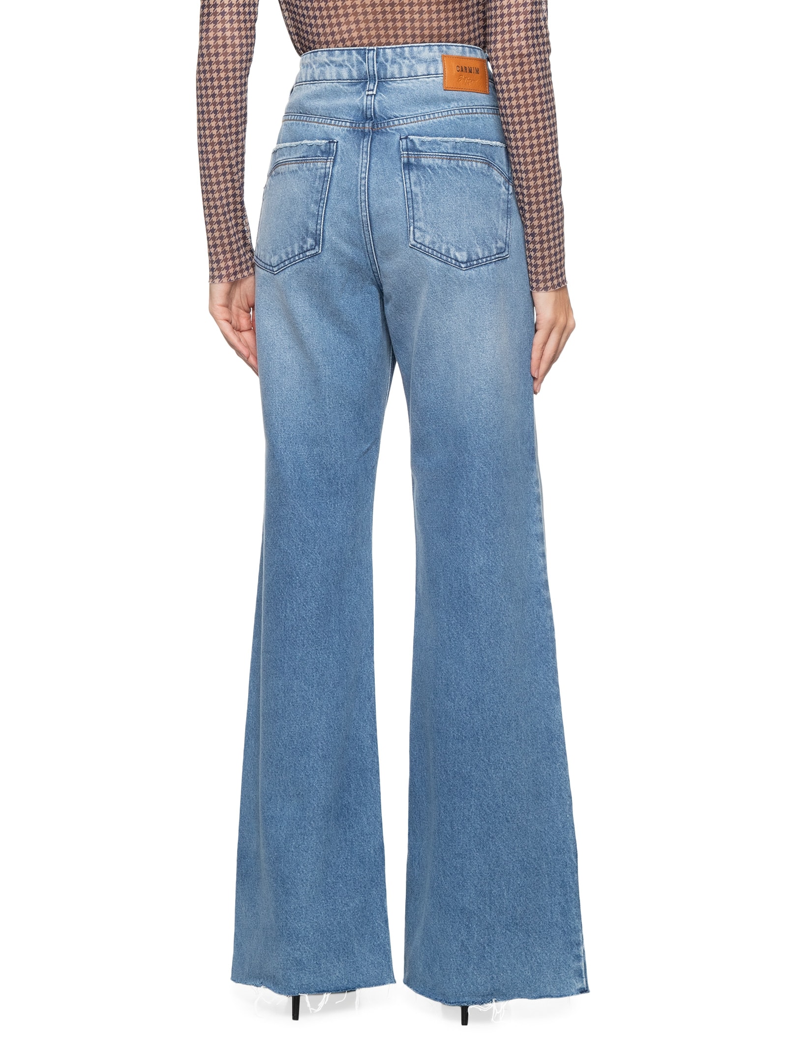 Calça Feminina Wide Leg Paola Carmim Azul