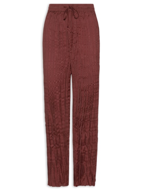 Calça Feminina Wrincled Satin Rose Blur Double Face – Vermelho