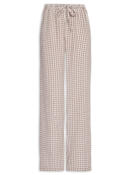 Calça Feminina Xadrez – Bege