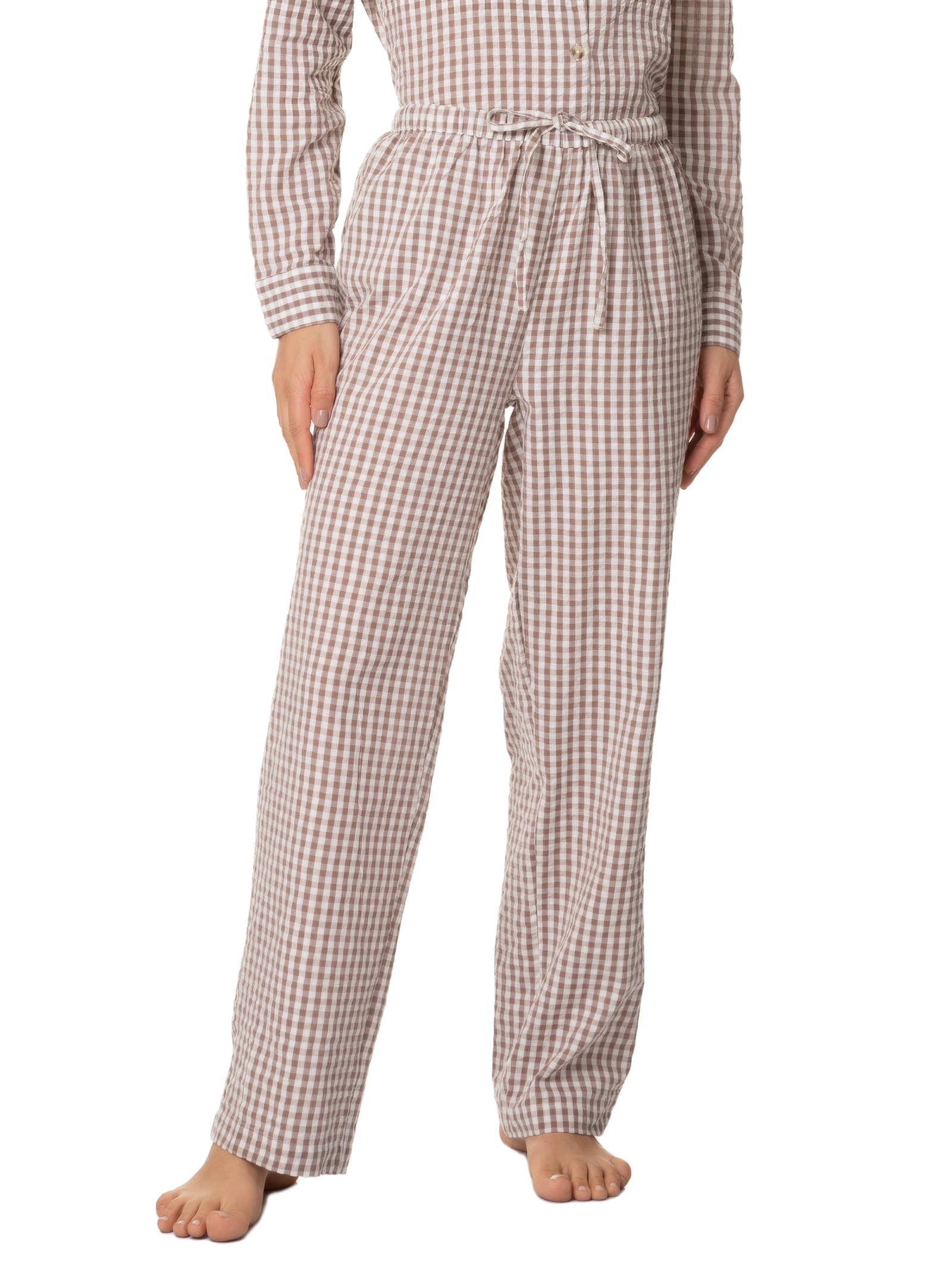 Calça Feminina Xadrez Bege Hering Intimates