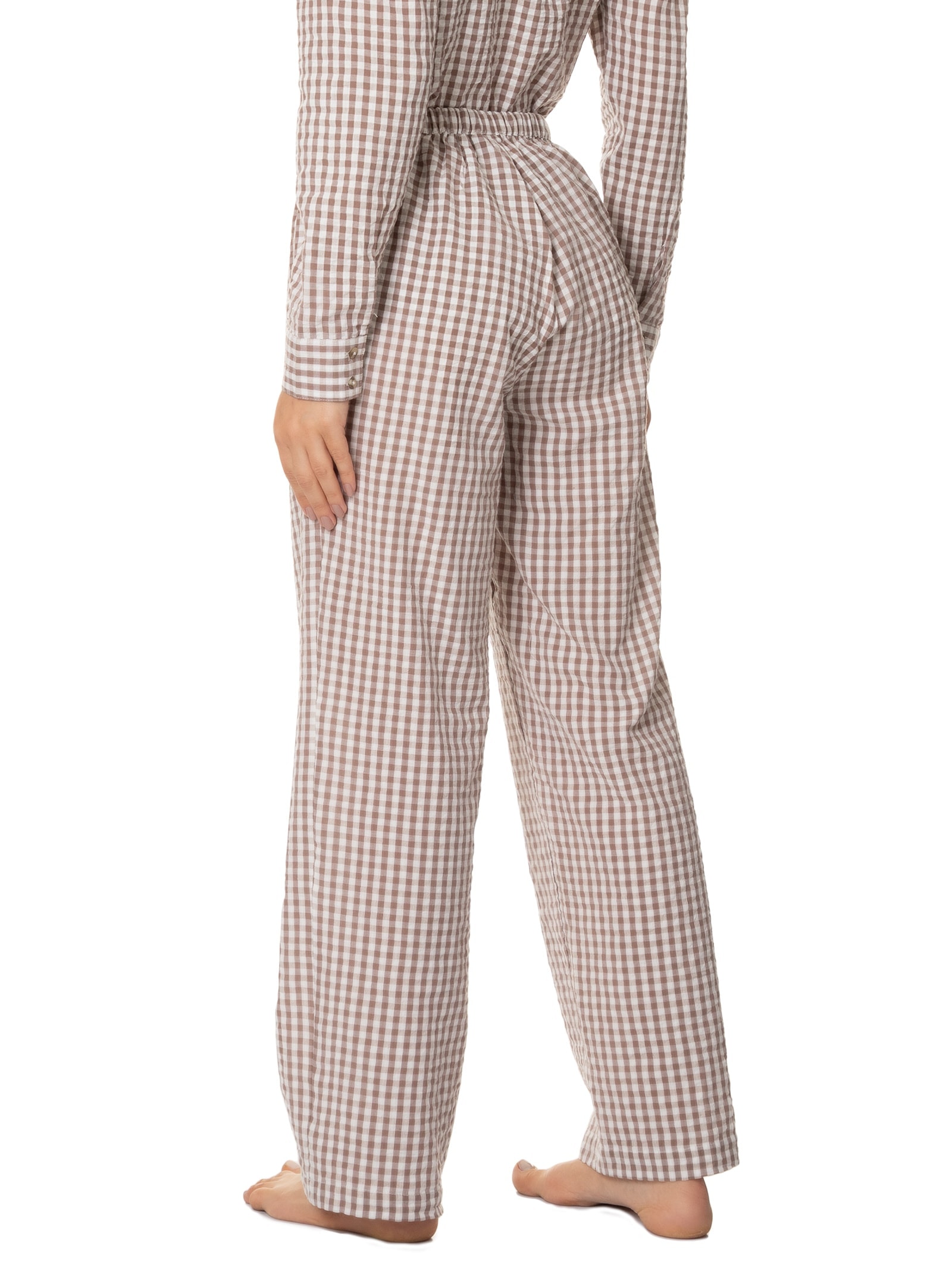 Calça Feminina Xadrez Bege Hering Intimates