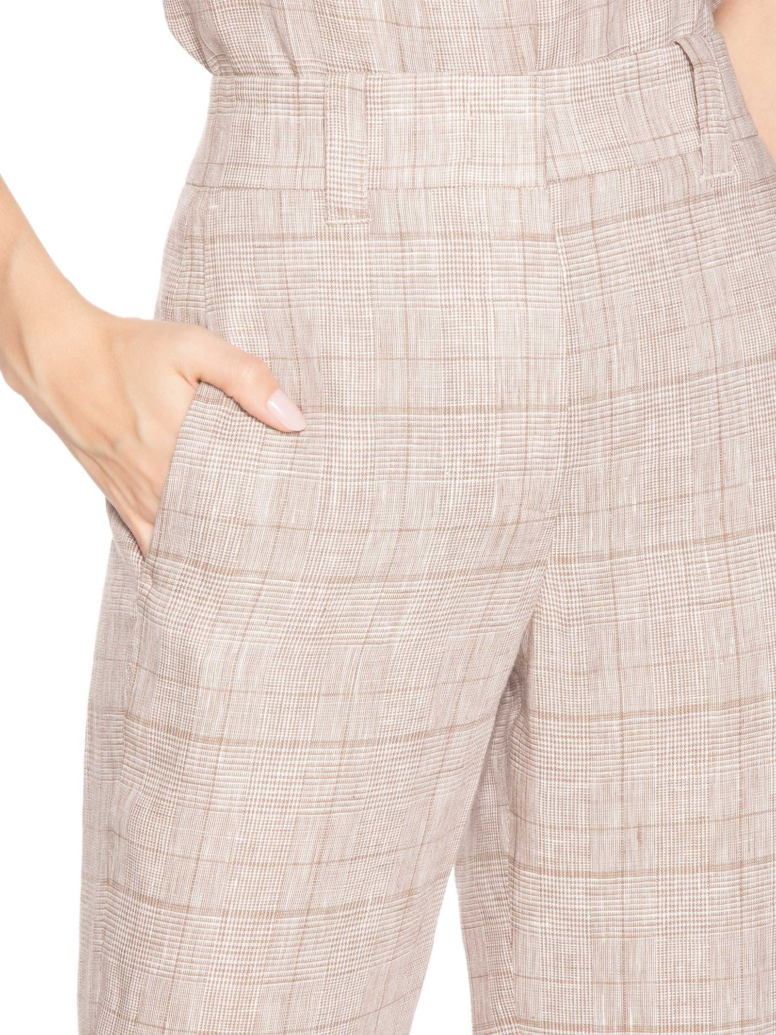 Calça Feminina Xadrez Bege Animale