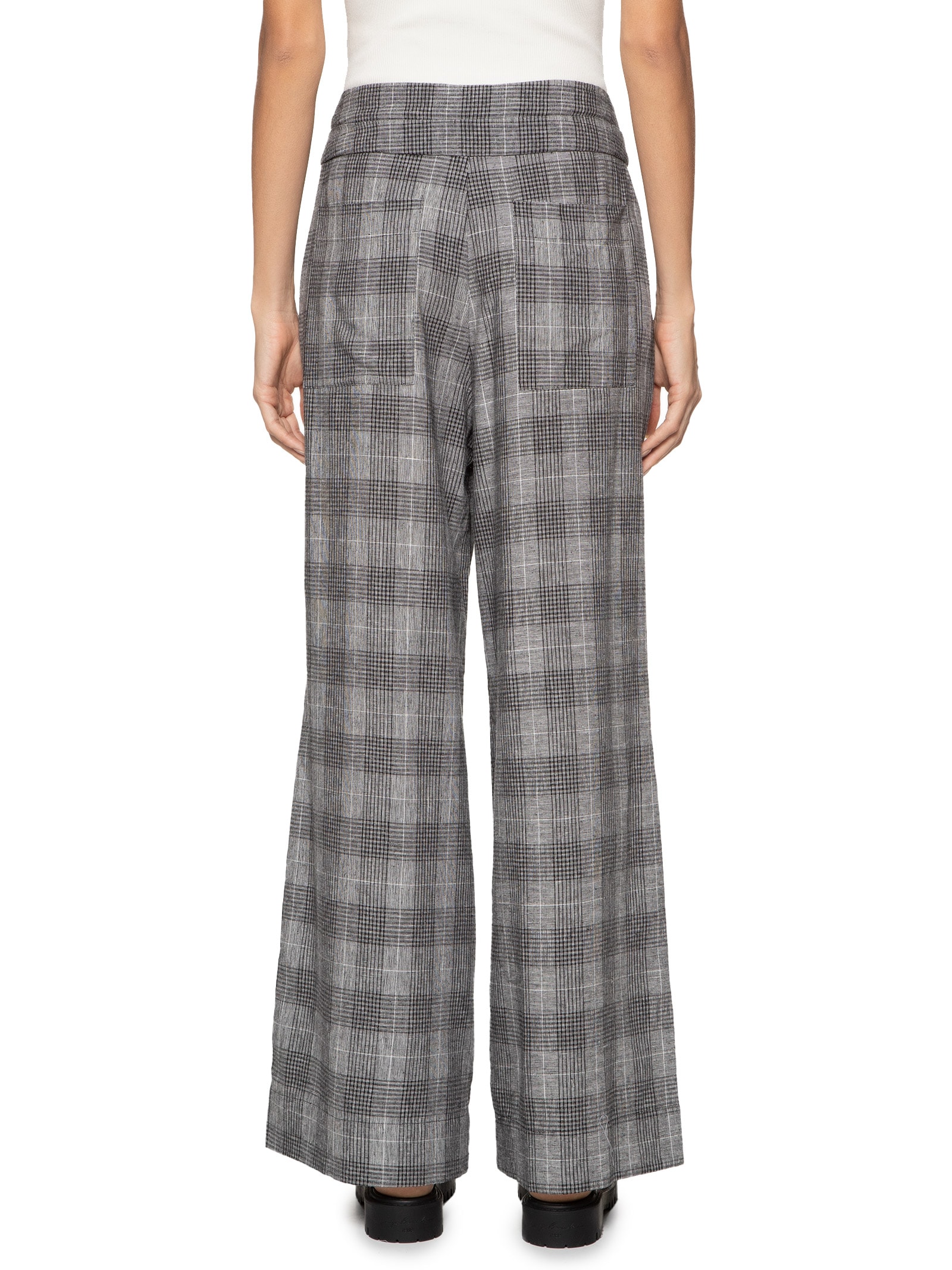 Calça Feminina Xadrez Cós Duplo Dress To Cinza - Main Image