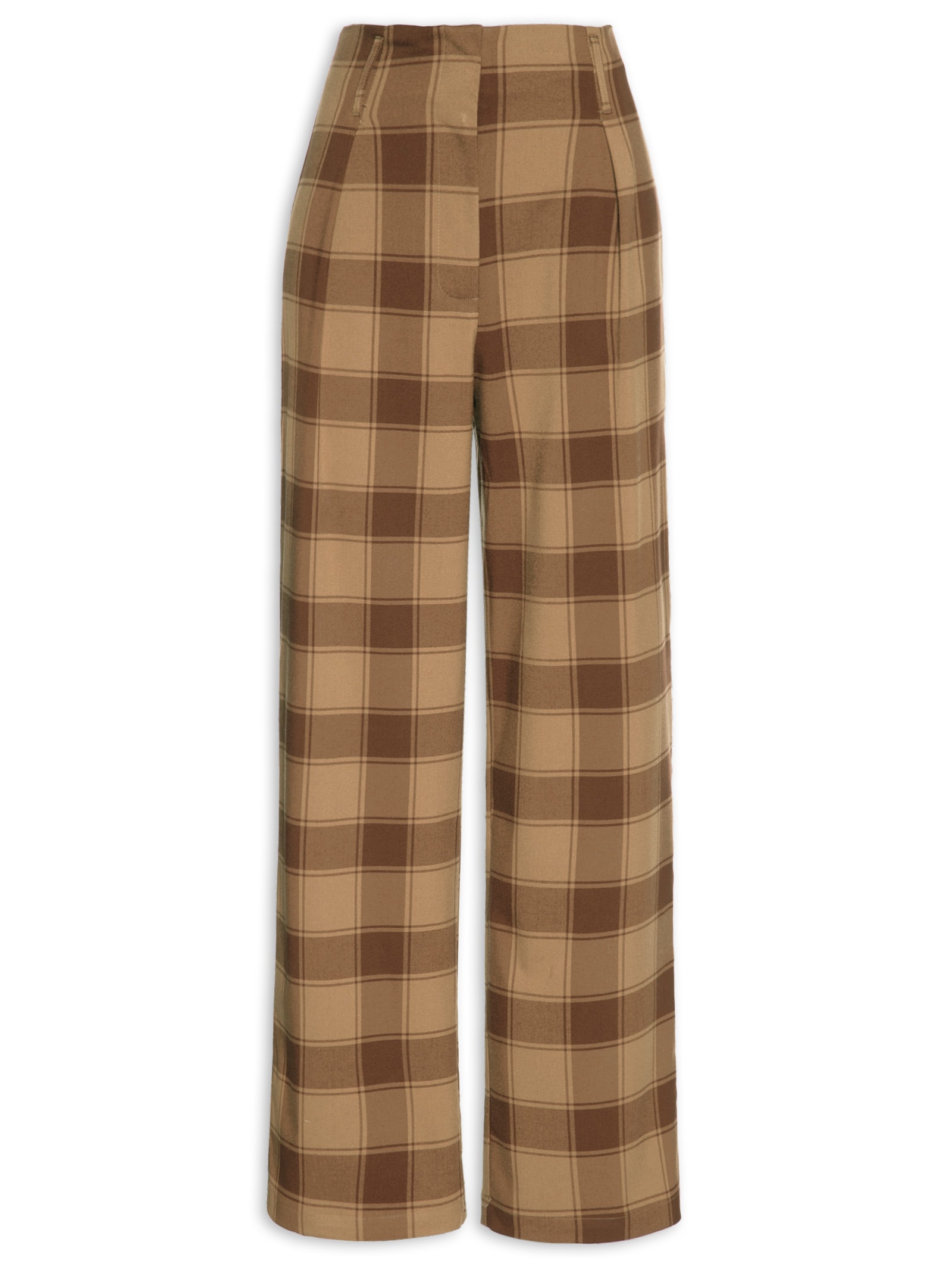 Calça Feminina Xadrez Marrom