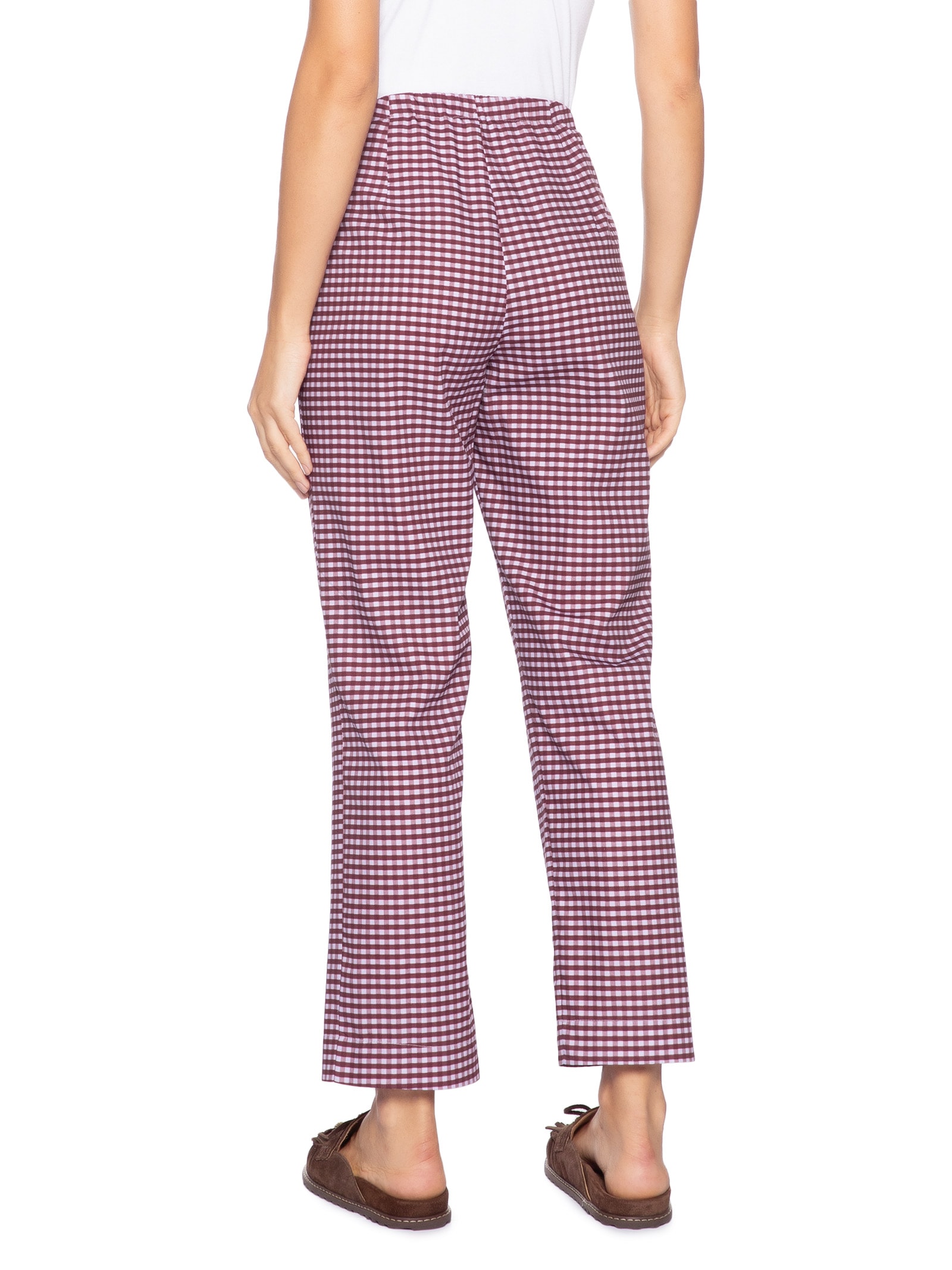 Calça Feminina Xadrez Piquenique Rosa Farm