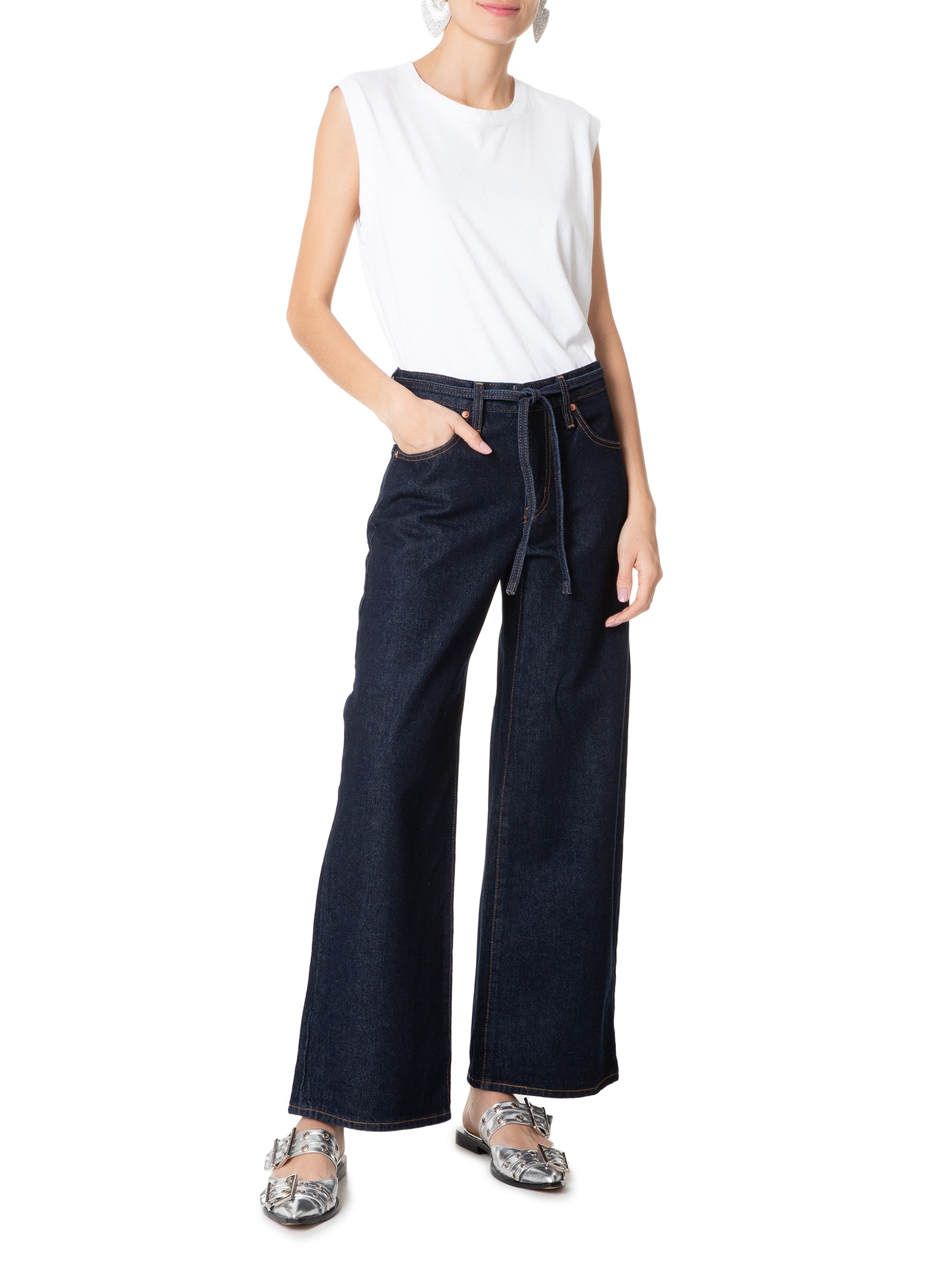 Calça Feminina XL Straight Azul Escuro Levi's