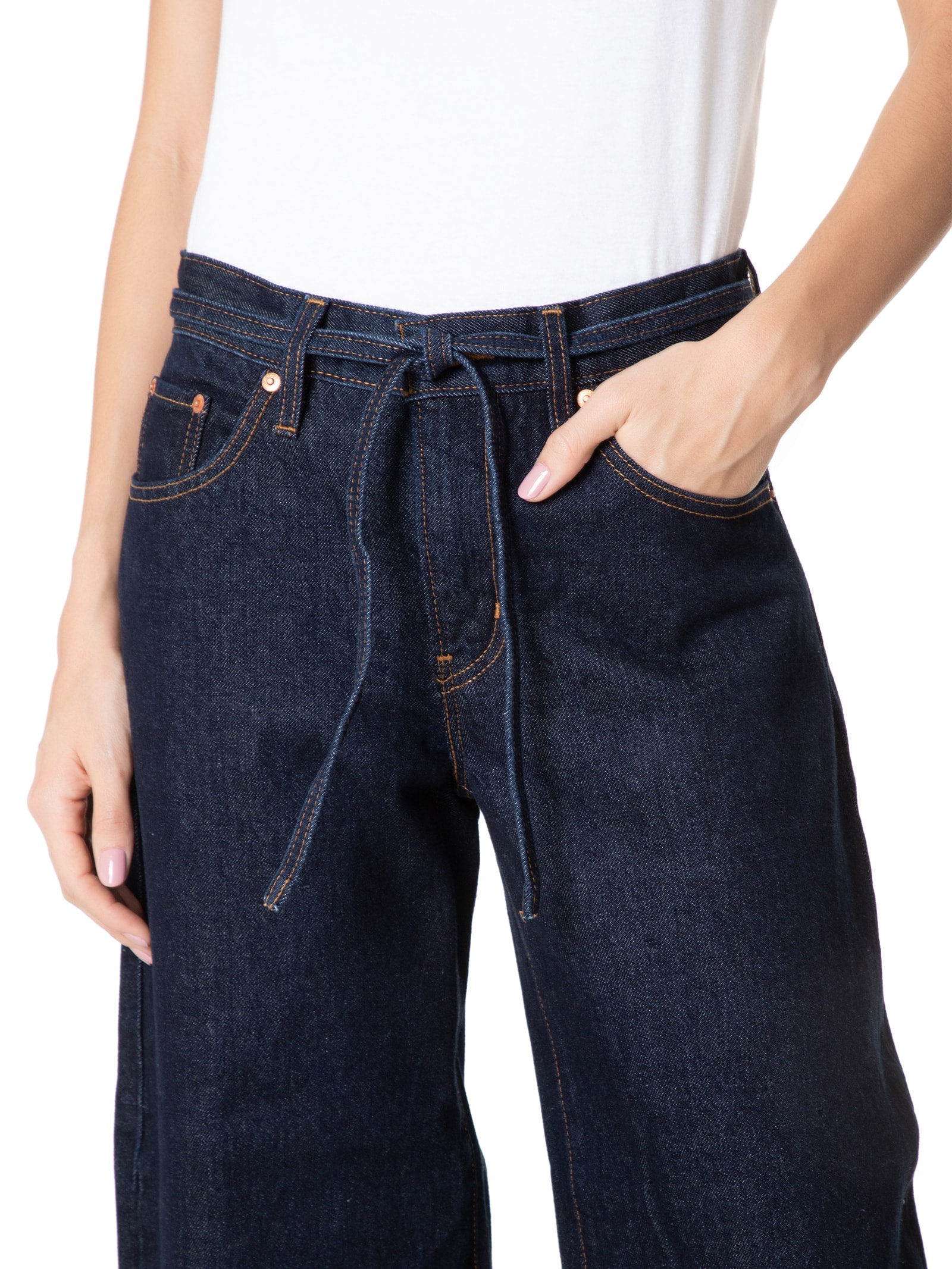 Calça Feminina XL Straight Azul Escuro Levi's