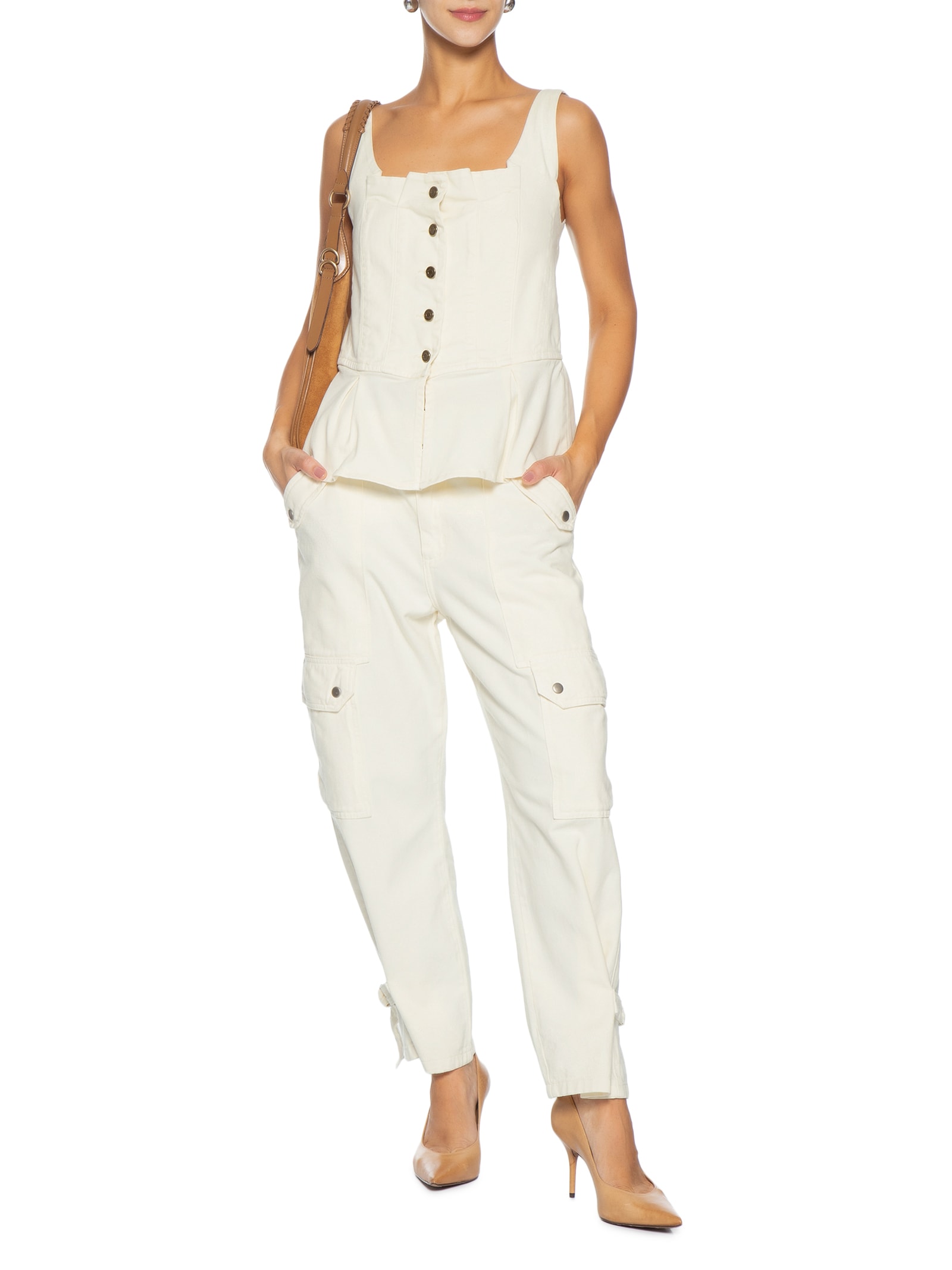 Calça Feminina Zara Amarelo P7 Jeans