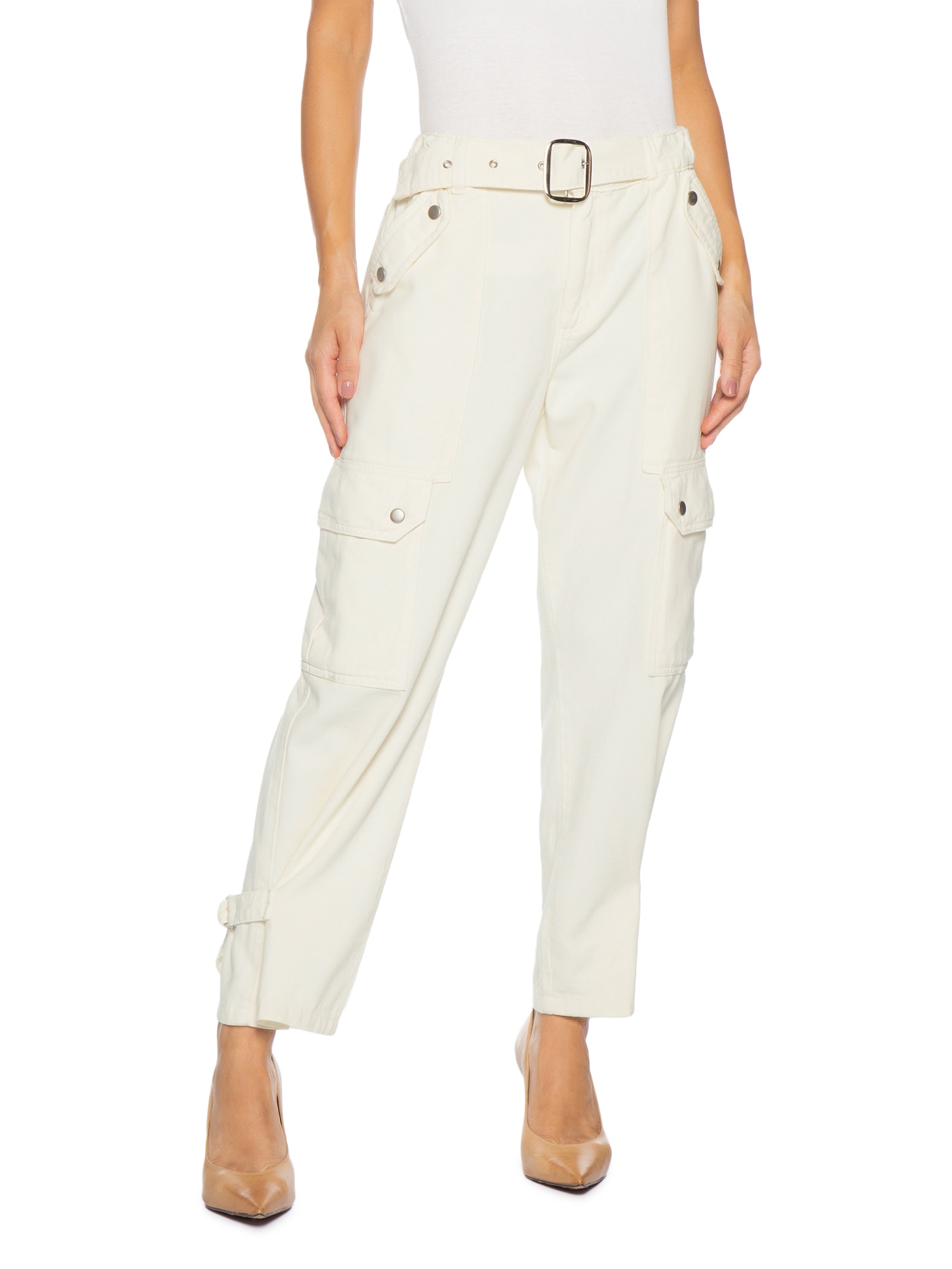 Calça Feminina Zara Amarelo P7 Jeans