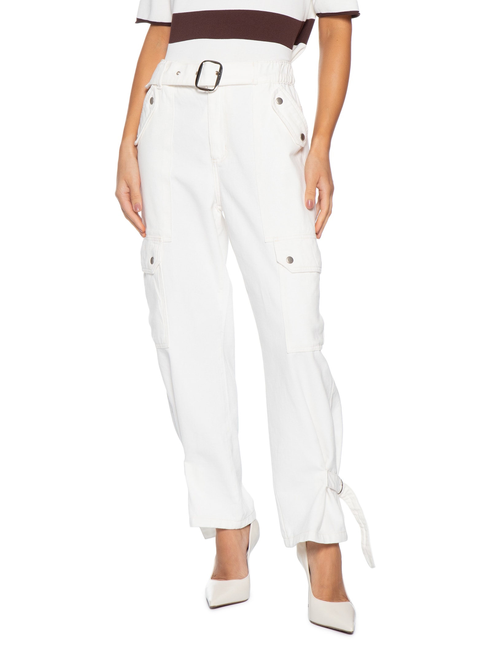 Calça Feminina Zara Branco P7 Jeans