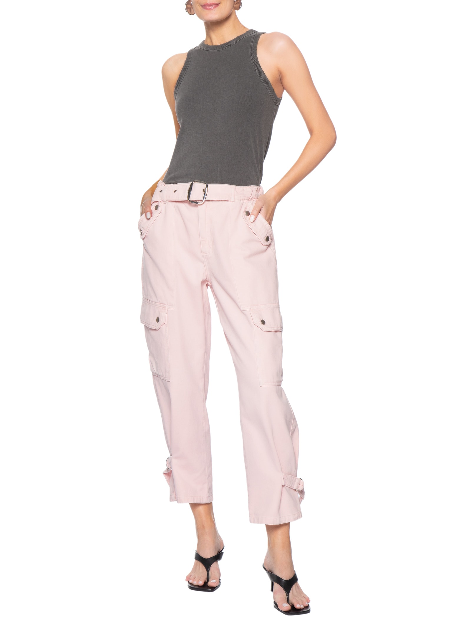 Calça Feminina Zara Rosa P7 Jeans