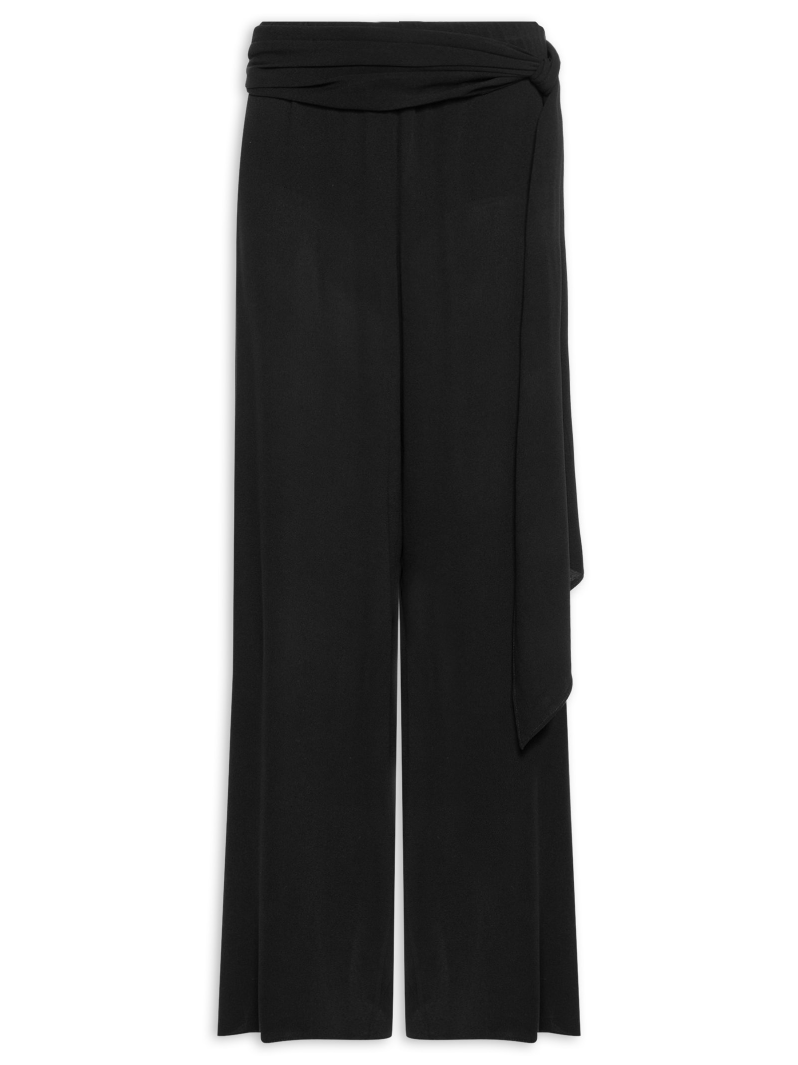Calça Feminino Wide Leg Com Faixa Na Cintura – Preto My Favorite