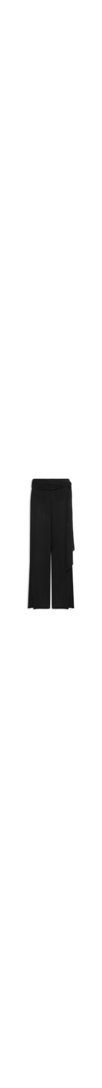 Calça Feminino Wide Leg Com Faixa Na Cintura – Preto