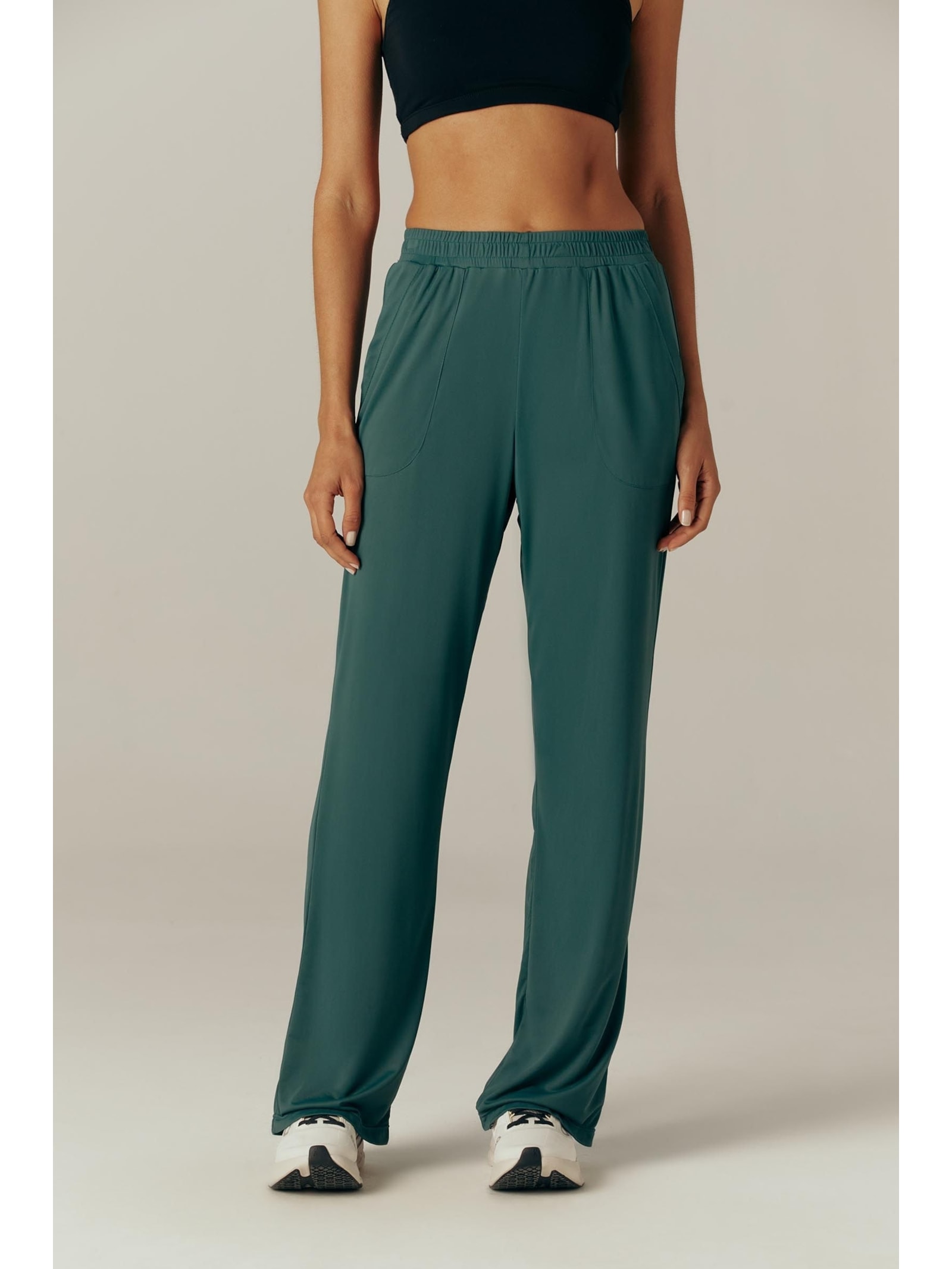 Calça Fitness Reta Verde Escuro Dry Uv Palma II Yogini