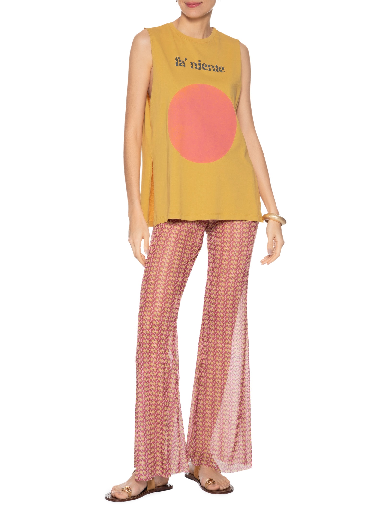 Calça Flare Feminina Tule Geo Rosa Animale