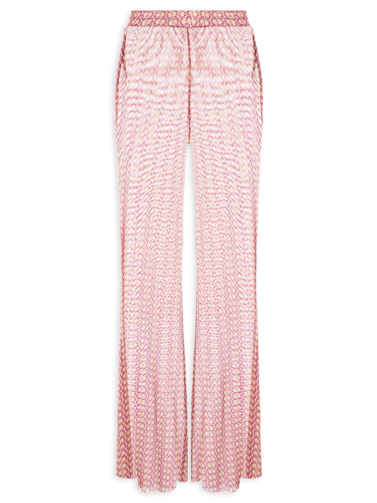 Calça Flare Feminina Tule Geo Rosa Animale