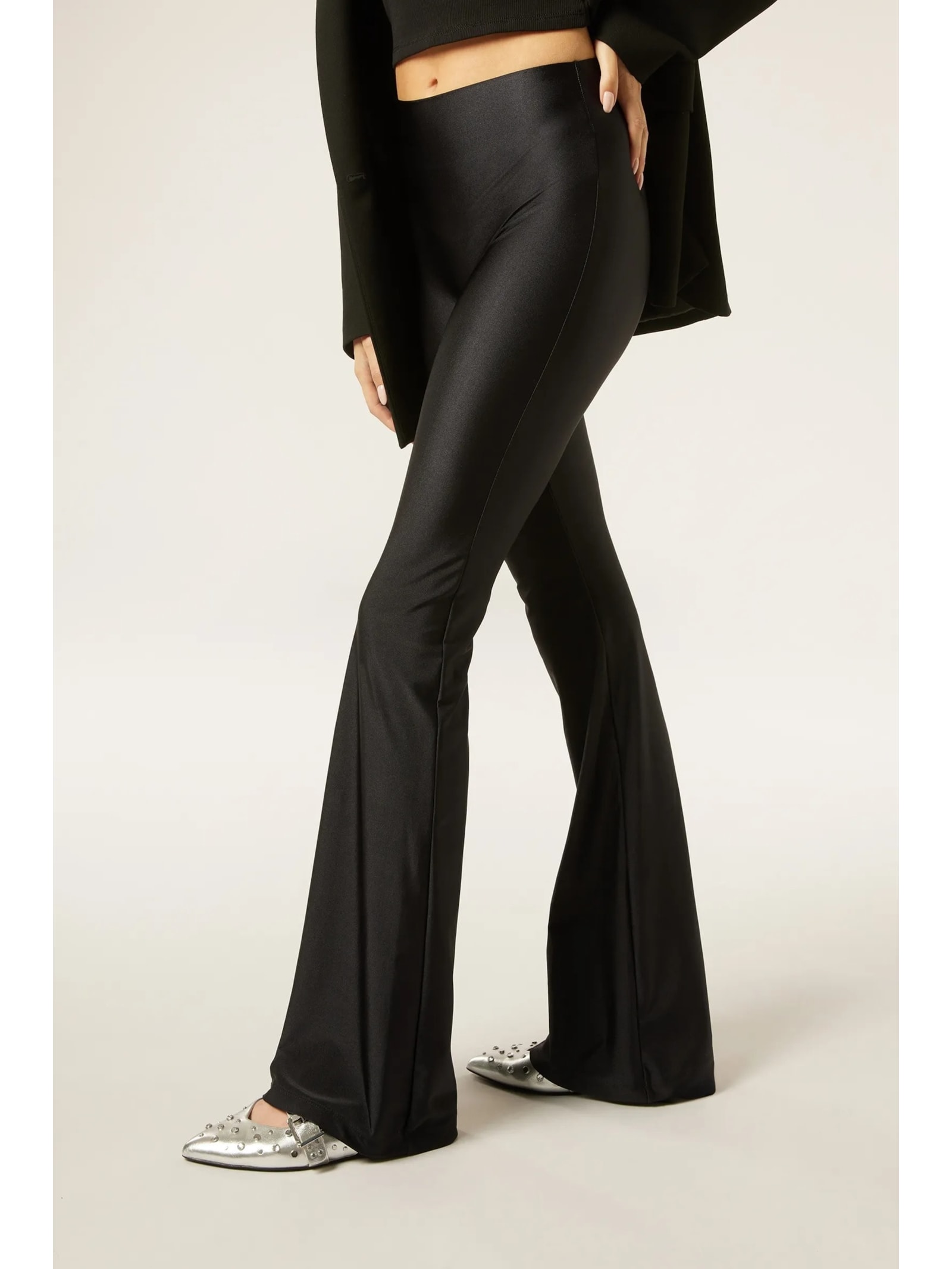 Calça Flare Superbrilhantes Preto Calzedonia