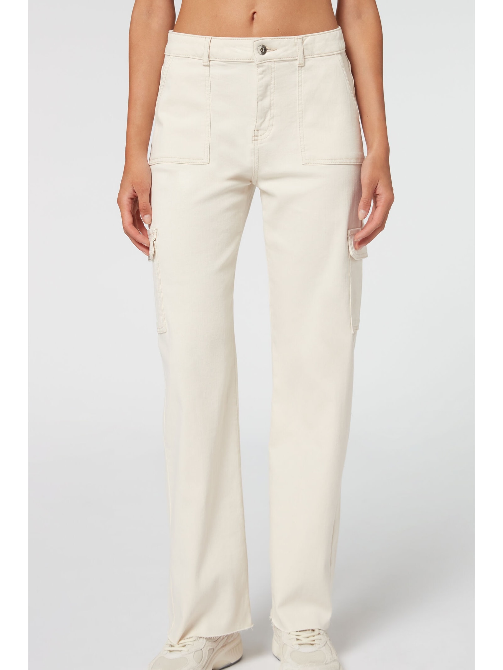 Calça Jeans Cargo Off-White Calzedonia