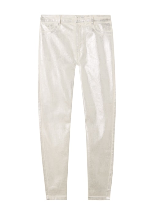 Calça Jeans Com Efeito Laminado – Branco