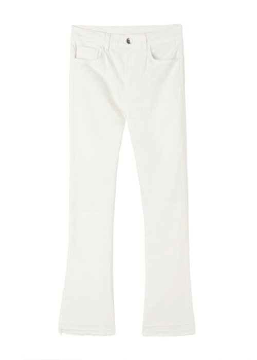 Calça Jeans Cropped – Branco