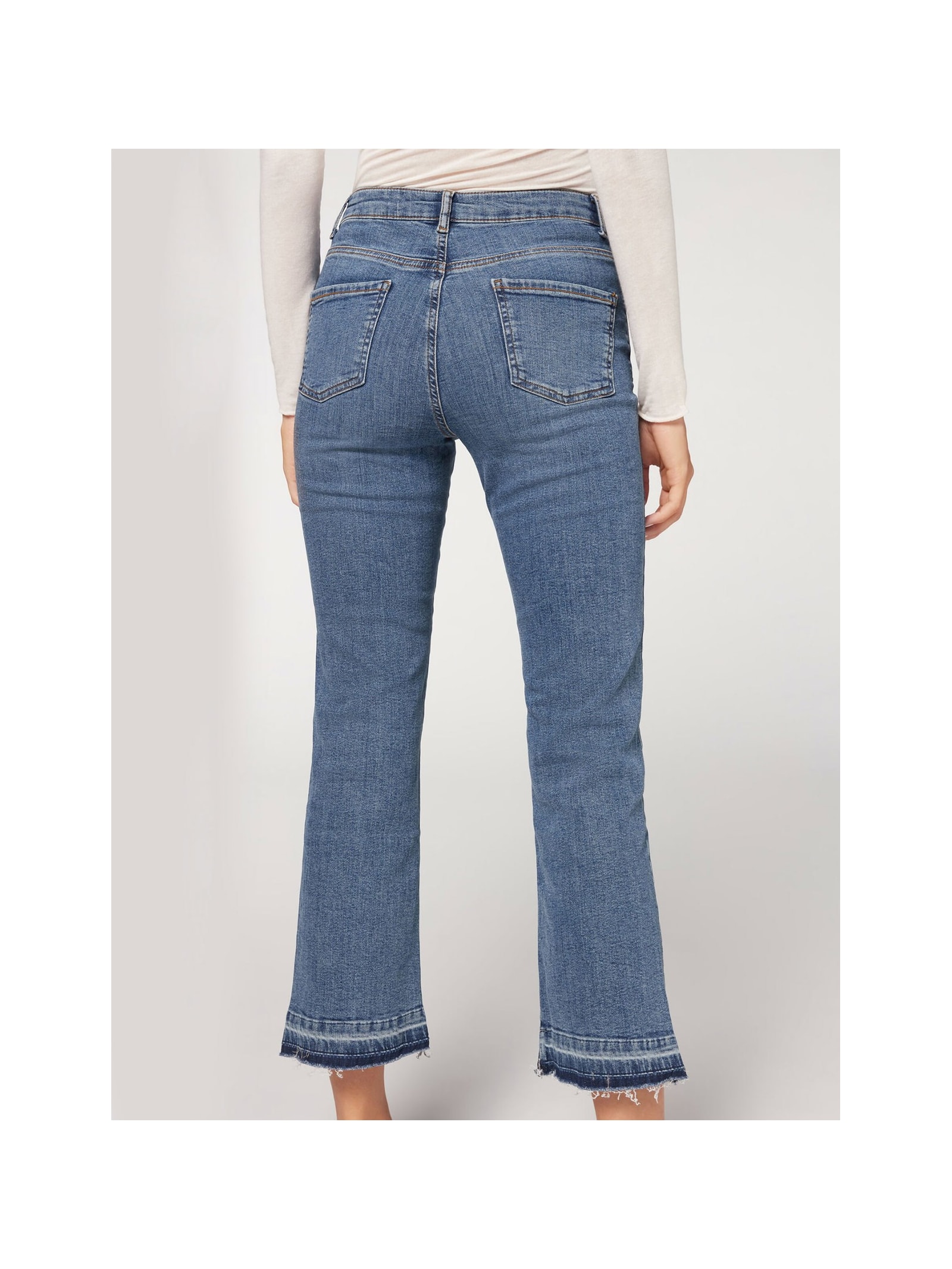 Ladies Jeans Jeans Cropped Flare Calzedonia Cropped Flared Comfort