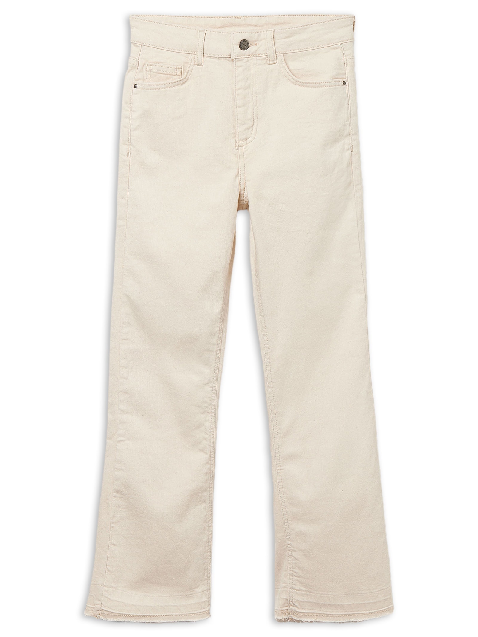 Calça Jeans Cropped Flare Branco Calzedonia
