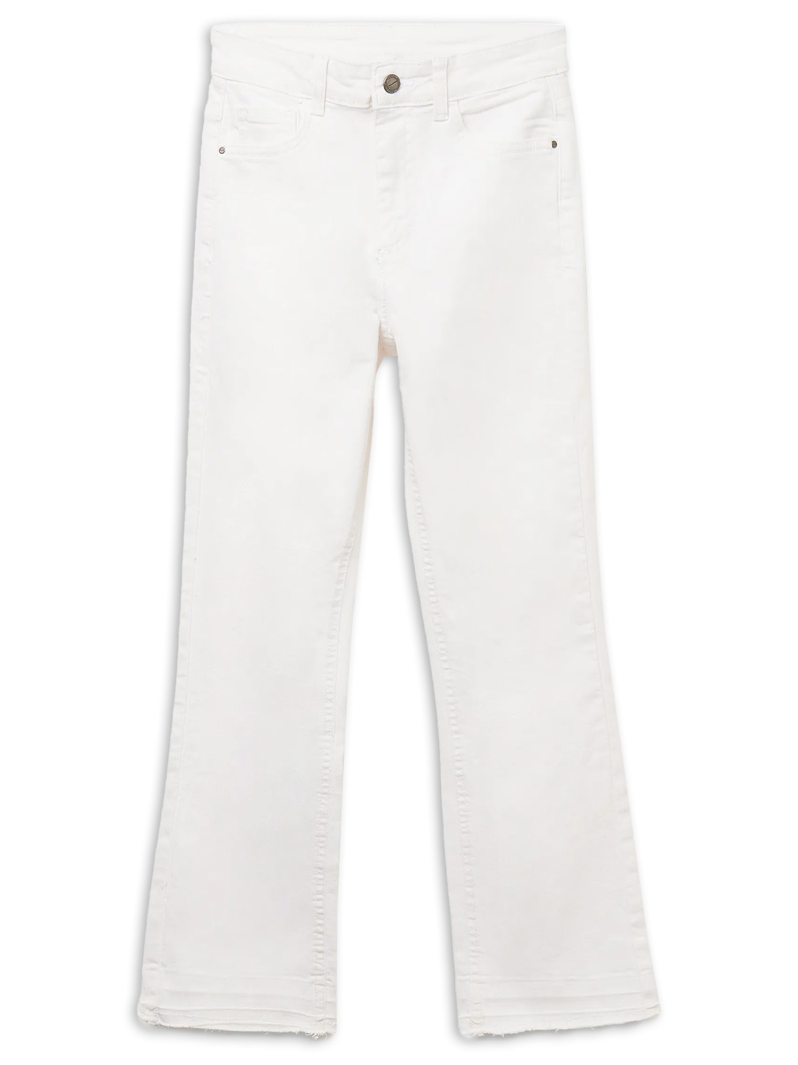 Calça Jeans Cropped Flare Branco Calzedonia
