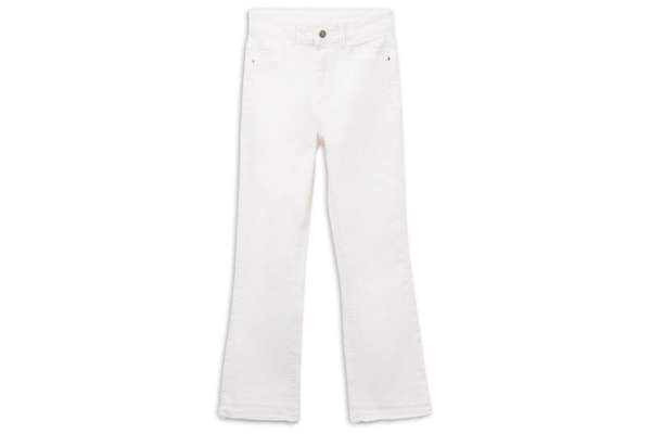 Calça Jeans Cropped Flare - Branco