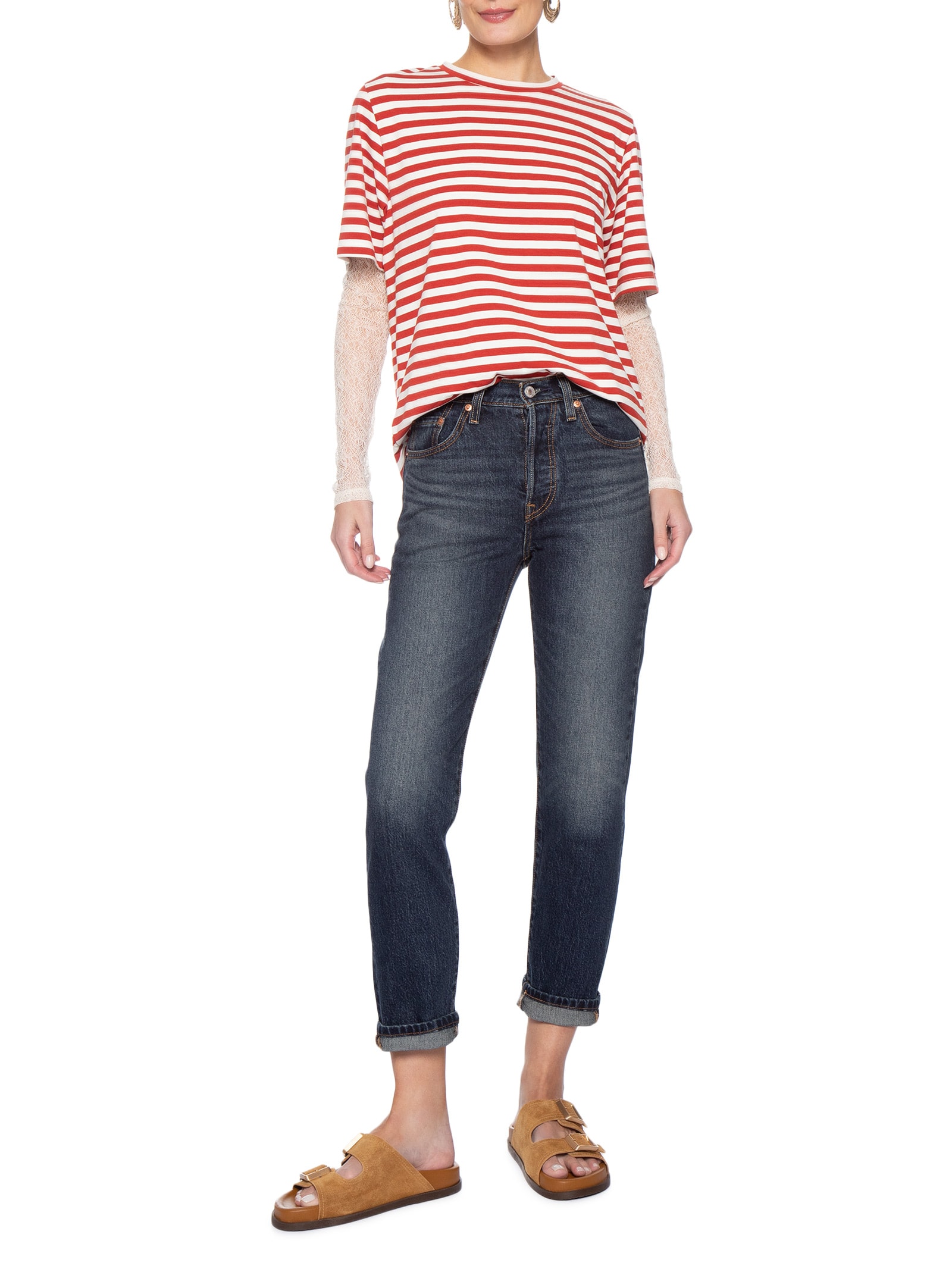 Calça Jeans Feminina 501 Crop Azul Levi's