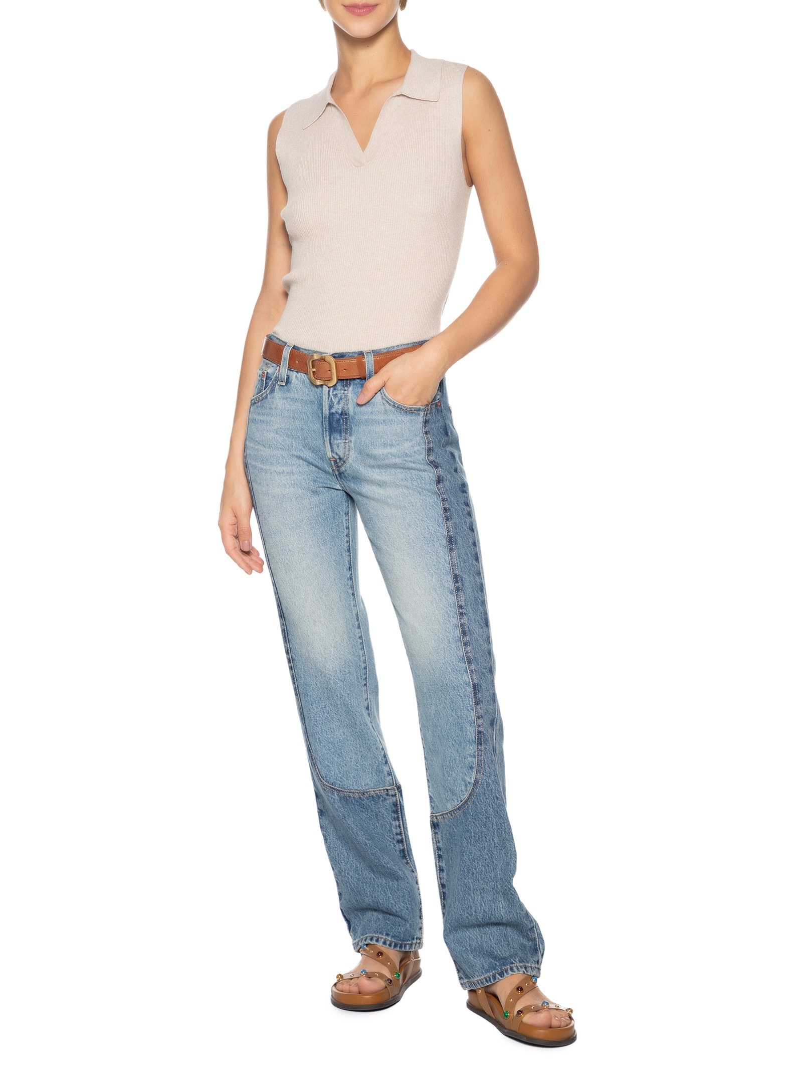 Calça Jeans Feminina 501® '90s Western Chaps Azul Levi's