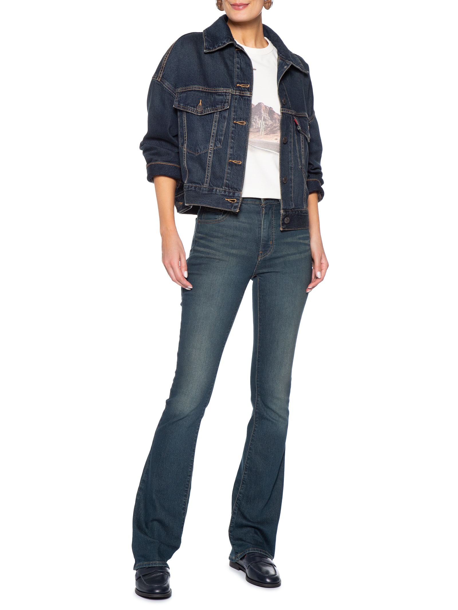 Calça Jeans Feminina 725 High Rise Bootcut Azul Levi's