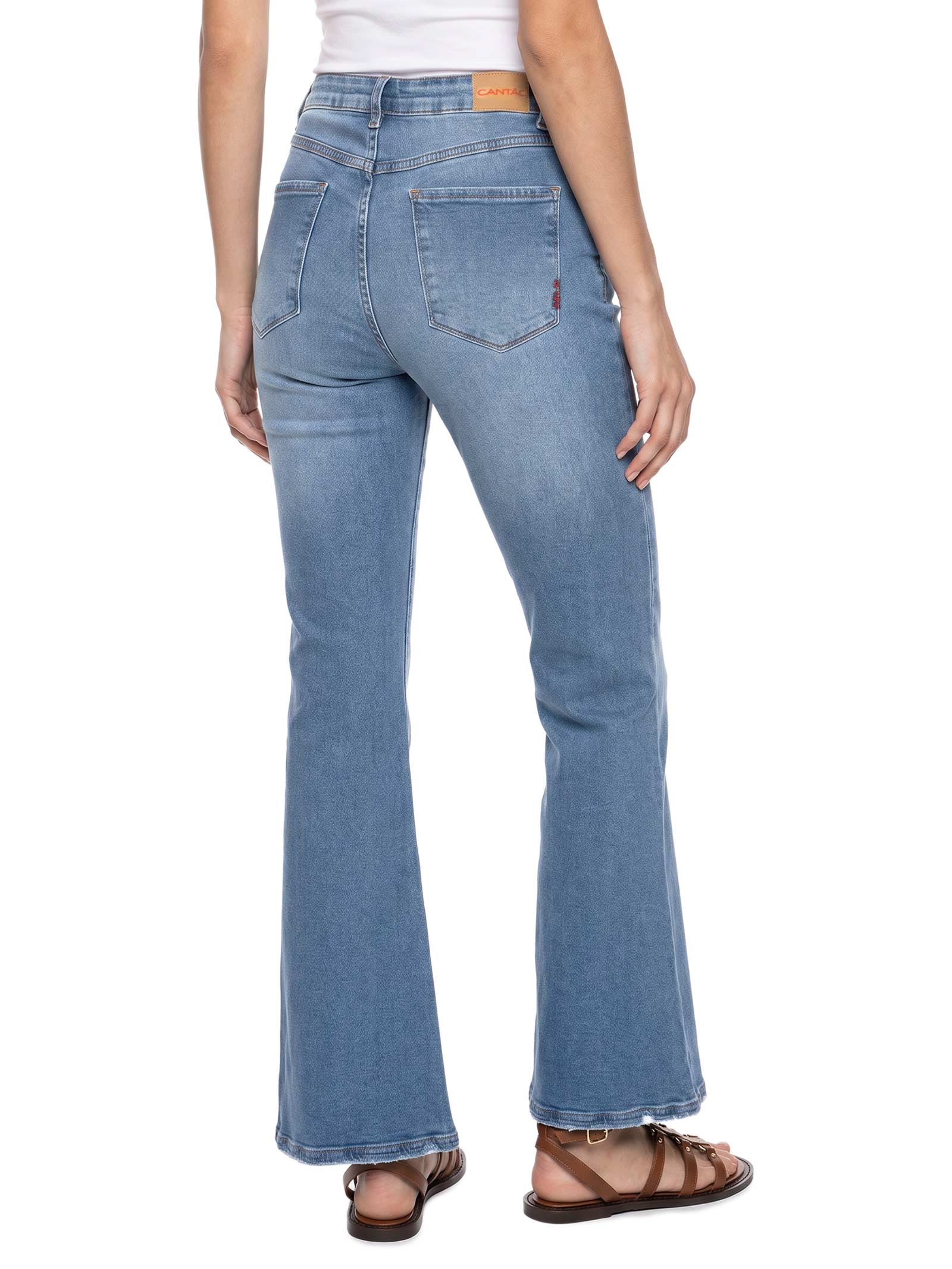 Calça Jeans Feminina A Flare Classic Azul Cantão