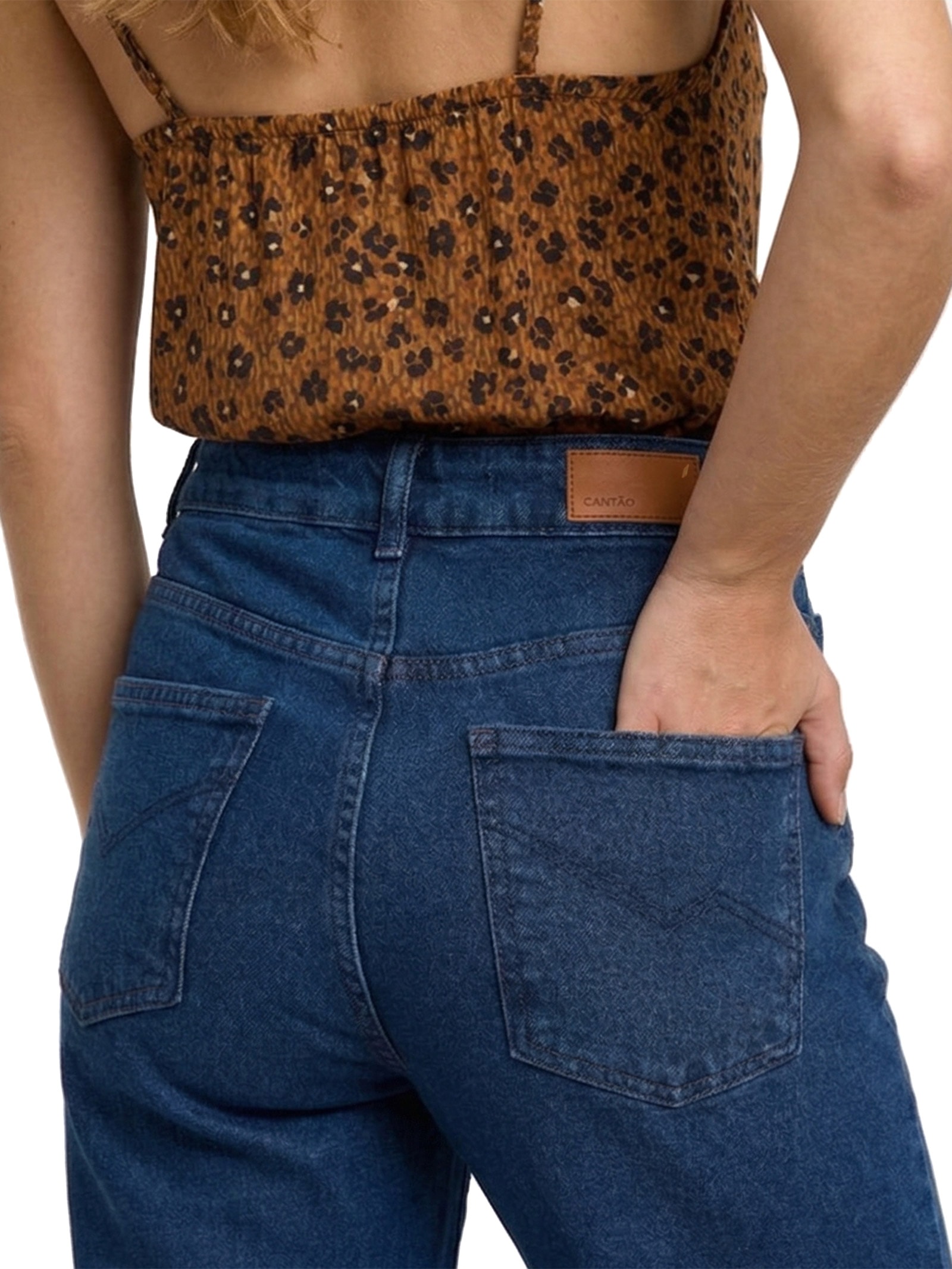 Calça Jeans Feminina A Super Reta 1967 Azul Cantão