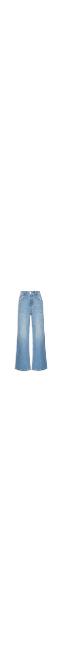 Calça Jeans Feminina A Wide Leg Espelho D'Água - Azul