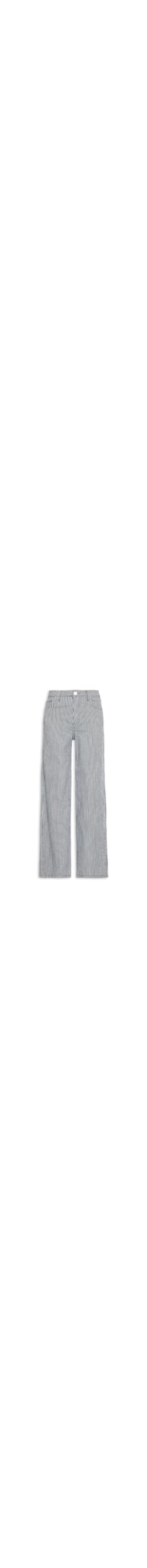 Calça Jeans Feminina A Wide Leg Listra Navegar - Preto