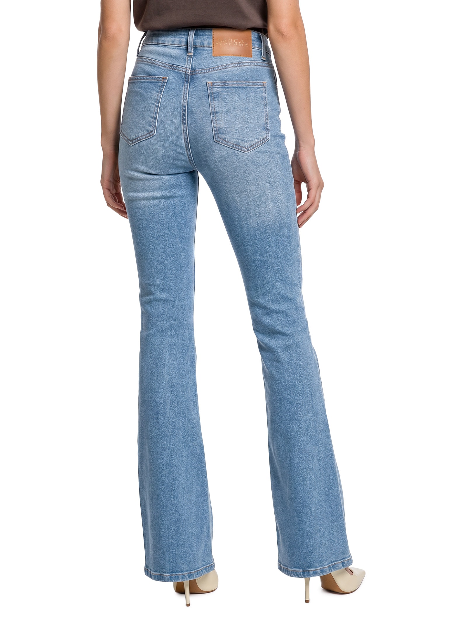 Calça Jeans Feminina Atena Flare High Azul Lança Perfume