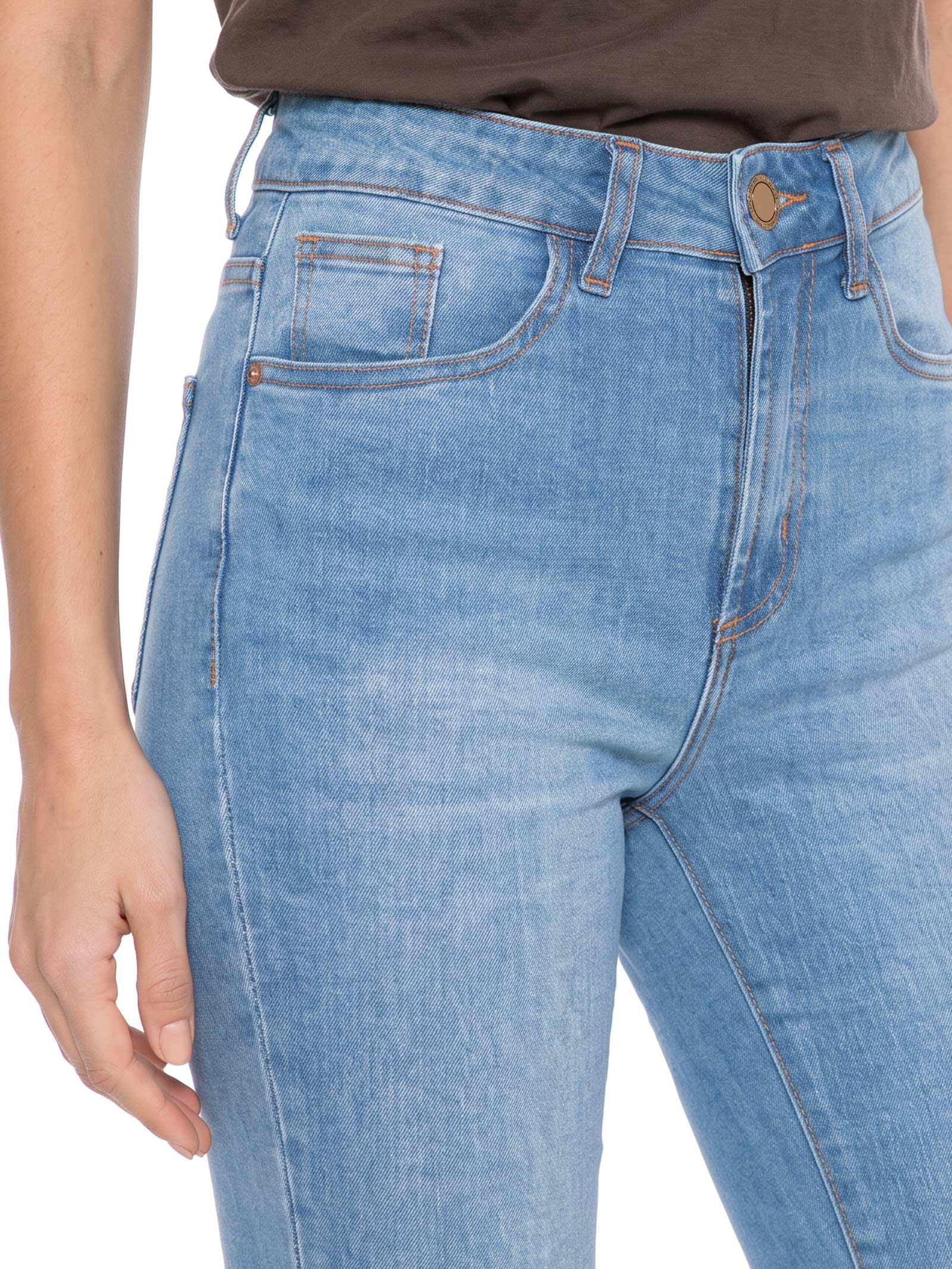 Calça Jeans Feminina Atena Flare High Azul Lança Perfume