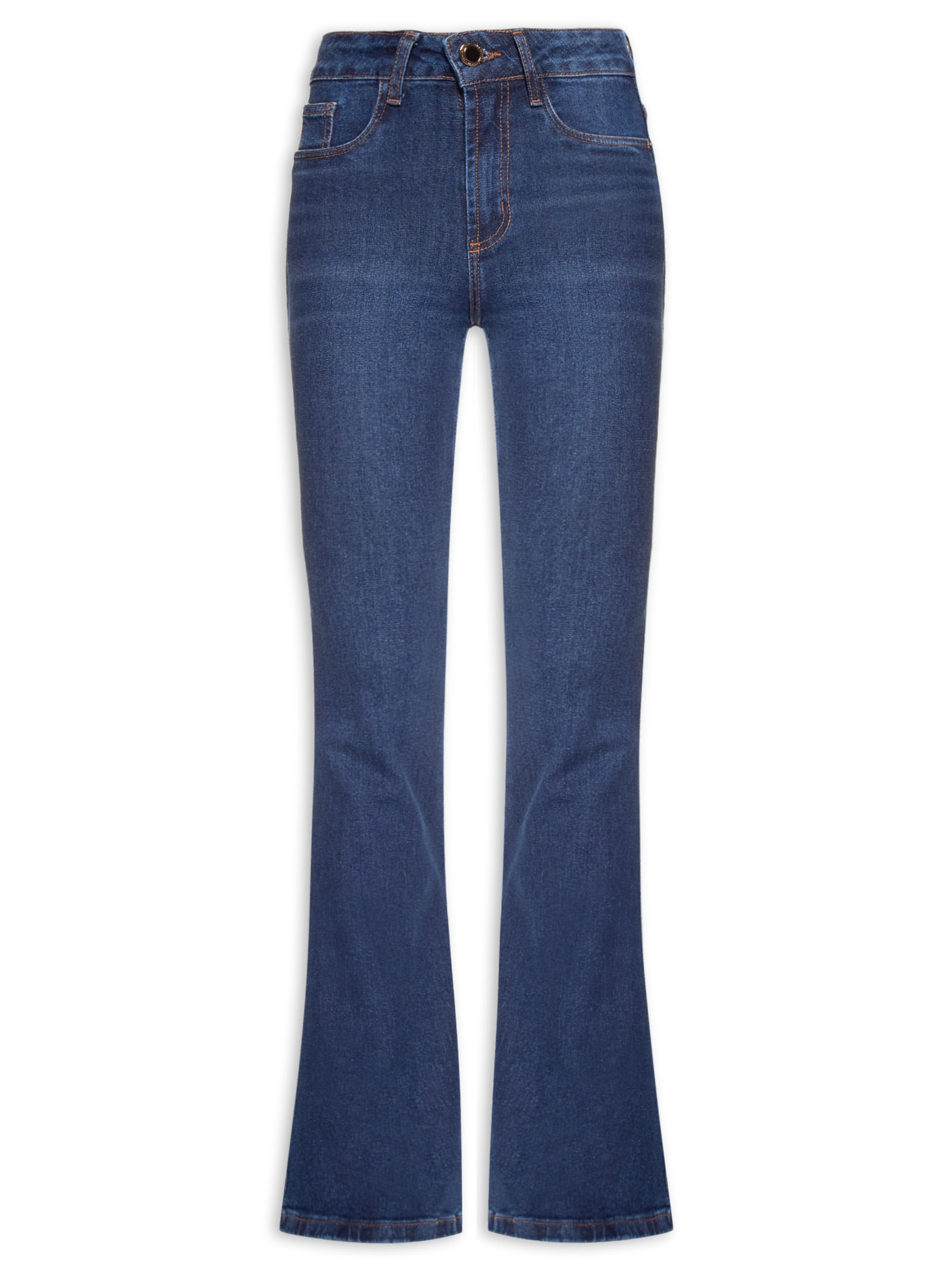 Calça Jeans Feminina Atena Flare High Azul Escuro Lança Perfume