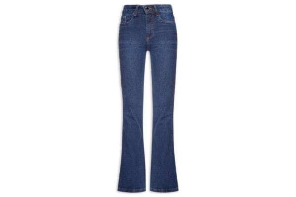 Calça Jeans Feminina Atena Flare High - Azul Escuro