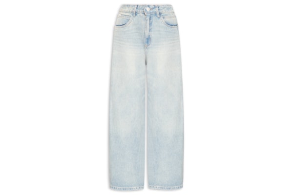 Calça Jeans Feminina Baggy Cintura Média  – Azul